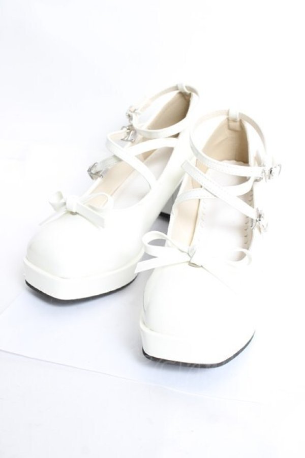 画像1: DearMyLoveRose / スクエアトゥ2wayストラップパンプス 23 ホワイト Y-26-02-19-021-EL-SH-SZ-ZY (1)