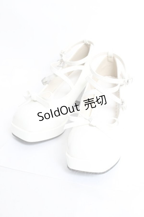 画像1: DearMyLoveRose / スクエアトゥ2wayストラップパンプス 23 ホワイト Y-26-02-19-021-EL-SH-SZ-ZY (1)