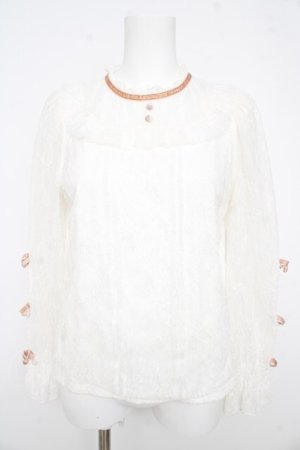 画像: LIZ LISA / メニーリボンレーストップス 0 白 Y-26-02-21-049-LO-TO-SZ-ZY