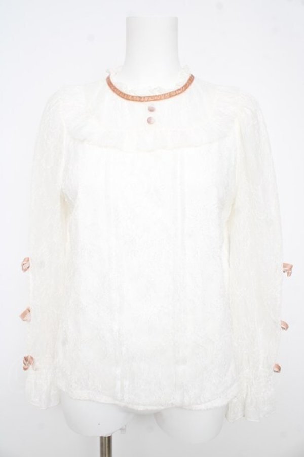 画像1: LIZ LISA / メニーリボンレーストップス 0 白 Y-26-02-21-049-LO-TO-SZ-ZY (1)