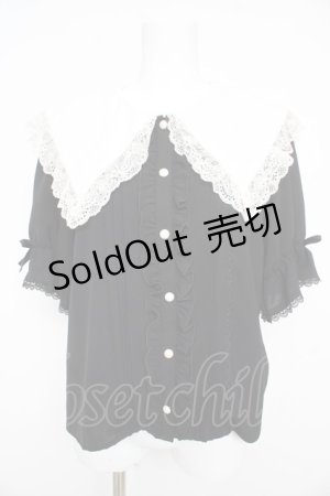 画像: Dear My Love / 刺繍レースフリルセーラーブラウス M 黒 Y-26-02-21-050-EL-BL-SZ-ZY