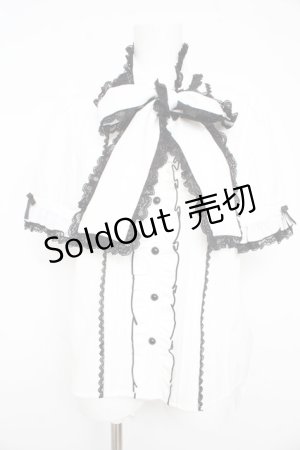 画像: Dear My Love / レースフリルたっぷり上品ボウタイリボンブラウス M 白 Y-26-02-21-051-EL-BL-SZ-ZY
