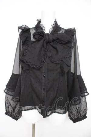画像: Rojita / ラッフルスリーブドビードットブラウス F 黒 Y-26-02-21-052-LO-BL-SZ-ZY