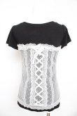 画像2: LODISPOTTO / ビスチェ風レース切替カットソー M 黒×白 Y-26-02-21-054-LO-TO-SZ-ZY (2)