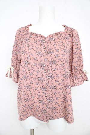 画像: F&A / オフショル前開きブラウス F ピンク×パープル Y-26-02-21-057-LO-BL-SZ-ZY