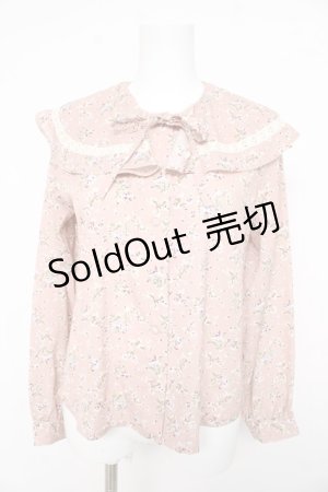 画像: Fi.n.t / ケープ衿小花柄ブラウス F ピンク Y-26-02-21-058-CA-BL-SZ-ZY