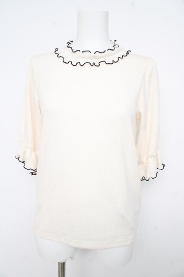 画像1: Fi.n.t / 配色メローカットトップス F アイボリー Y-26-02-21-061-CA-TO-SZ-ZY (1)