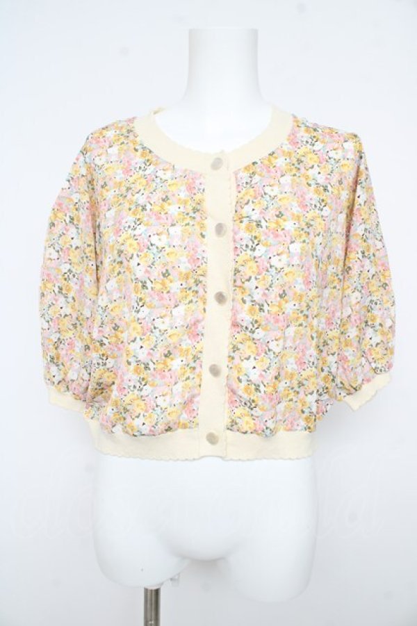 画像1: Fi.n.t / アートフラワー柄カーディガン F イエロー Y-26-02-21-062-CA-TO-SZ-ZY (1)