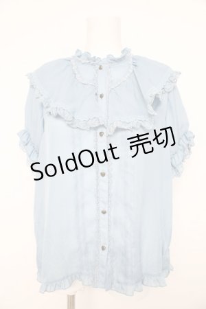 画像: axes femme / ビッグフリルフェミニンブラウス M サックス Y-26-02-21-064-AX-BL-SZ-ZY