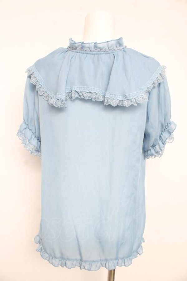 画像2: axes femme / ビッグフリルフェミニンブラウス M サックス Y-26-02-21-064-AX-BL-SZ-ZY (2)