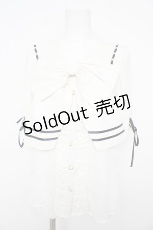 画像: axes femme kawaii / ビッグリボンセーラーブラウス M 紺 Y-26-02-21-065-AX-BL-SZ-ZY