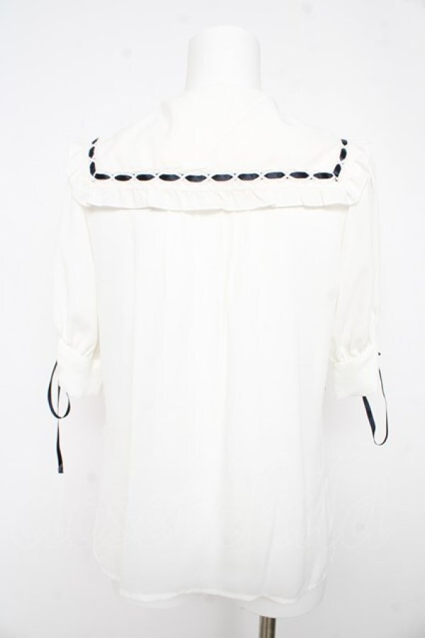 画像2: axes femme kawaii / ビッグリボンセーラーブラウス M 紺 Y-26-02-21-065-AX-BL-SZ-ZY (2)