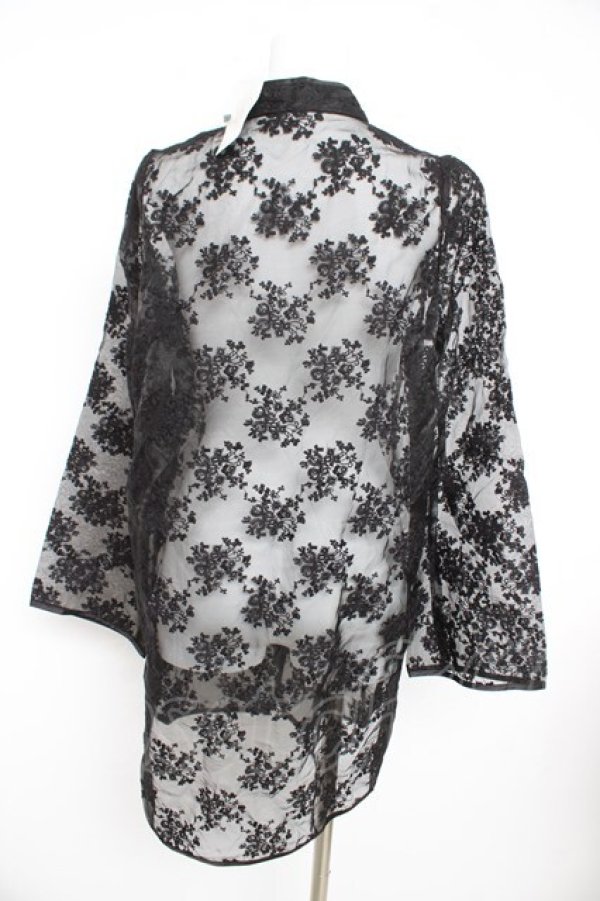 画像2: axes femme kawaii / シースルーチャイナブラウス M 黒 Y-26-02-21-068-AX-BL-SZ-ZY (2)