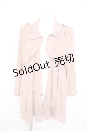 画像: axes femme / レースエンボストレンチ風ジャケット M 淡ピンク Y-26-02-21-071-AX-TO-SZ-ZY