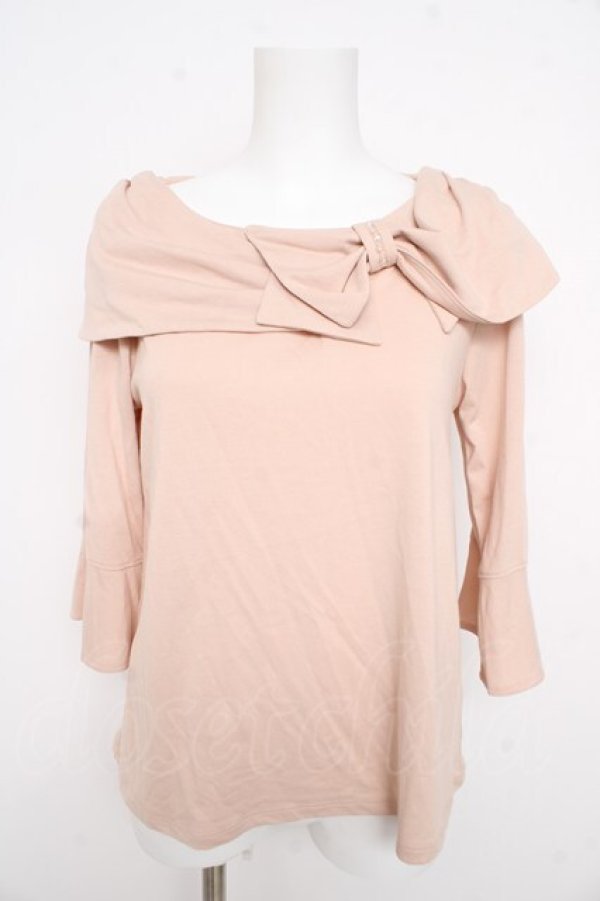 画像1: axes femme / リボンカラープルオーバー M 淡ピンク Y-26-02-21-072-AX-TO-SZ-ZY (1)