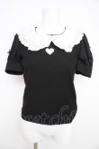 画像1: Ank Rouge / ハートくり抜きリボパフトップス M 黒 Y-26-02-21-074-CA-TO-SZ-ZY (1)