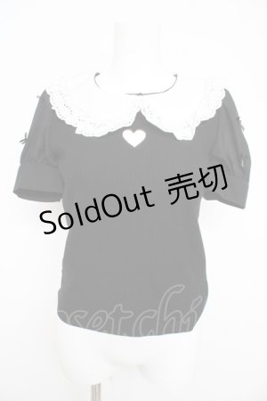 画像: Ank Rouge / ハートくり抜きリボパフトップス M 黒 Y-26-02-21-074-CA-TO-SZ-ZY