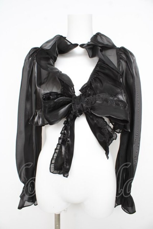 画像1: Ank Rouge / シアークロップドブラウス M 黒 Y-26-02-21-075-CA-BL-SZ-ZY (1)