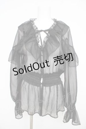 画像: EATME / フリルシアーブラウス F 黒 Y-26-02-21-077-LO-BL-SZ-ZS