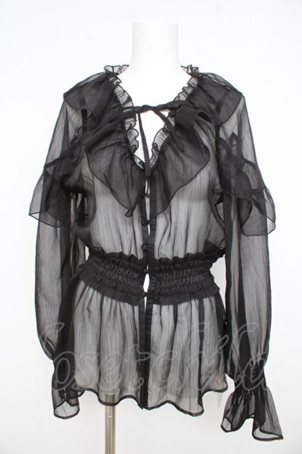 画像1: EATME / フリルシアーブラウス F 黒 Y-26-02-21-077-LO-BL-SZ-ZY (1)