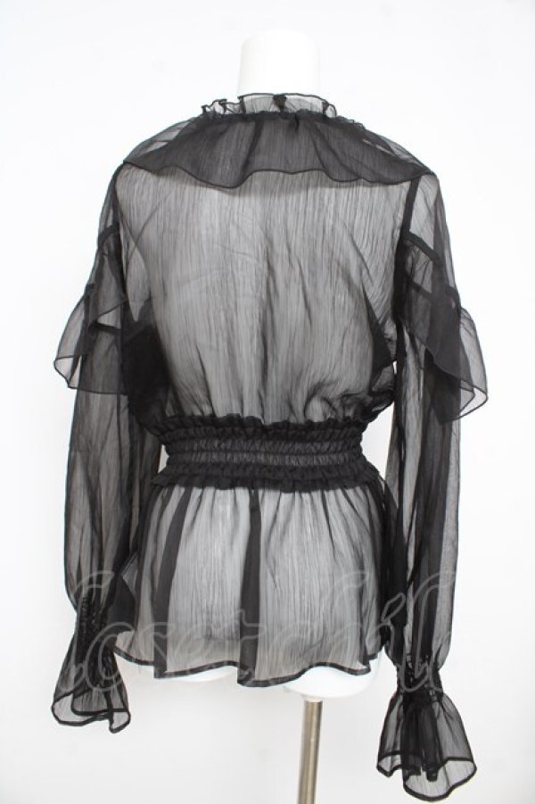 画像2: EATME / フリルシアーブラウス F 黒 Y-26-02-21-077-LO-BL-SZ-ZY (2)