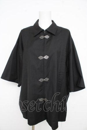 画像: HARE / メタルボタンプリーツシャツ F ブラック Y-26-02-21-082-GO-BL-SZ-ZY