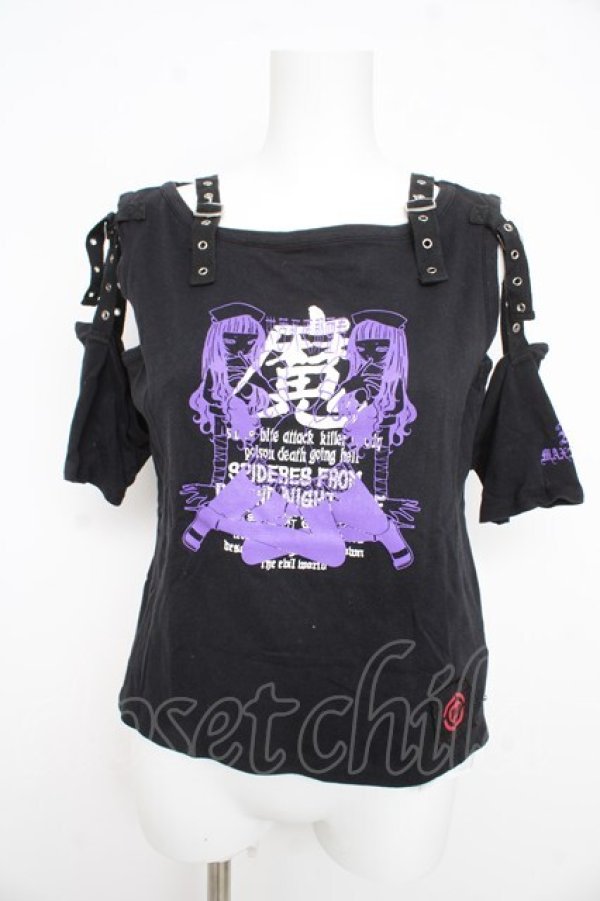 画像1: MA / 魔プリントセパレートカットソー  黒 Y-26-02-21-087-PU-TO-SZ-ZY (1)