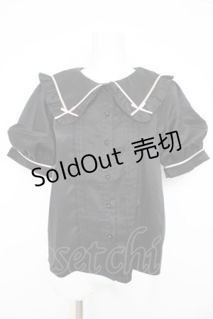 画像: Honey Cinnamon / 衿リボン配色ブラウス F 黒 Y-26-02-21-007-LO-BL-SZ-ZS