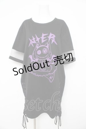 画像: NieR Clothing / 編み上げワンピース F 黒 Y-26-02-21-092-PU-OP-SZ-ZY