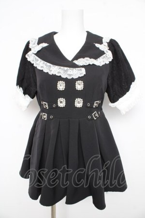 画像: DearMyLove / キラキラビジューテーラードレースワンピース M 黒 Y-26-02-21-094-EL-OP-SZ-ZY