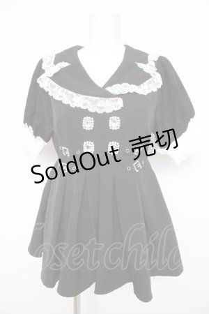 画像: DearMyLove / キラキラビジューテーラードレースワンピース M 黒 Y-26-02-21-094-EL-OP-SZ-ZS