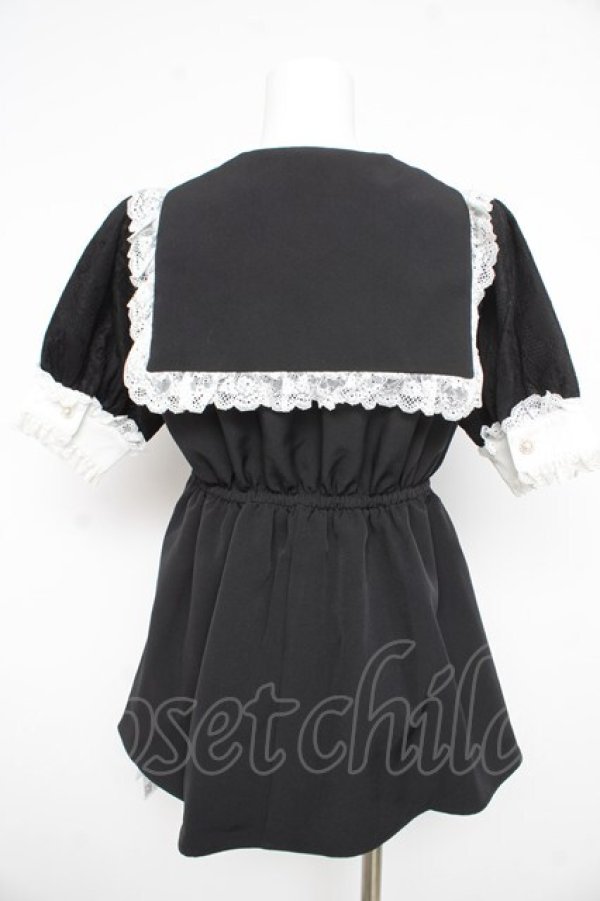 画像2: DearMyLove / キラキラビジューテーラードレースワンピース M 黒 Y-26-02-21-094-EL-OP-SZ-ZY (2)