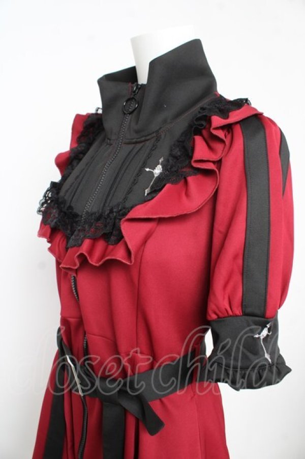 画像3: DearMyLove / 十字架刺繍フリルシスタージャージワンピース L 赤 Y-26-02-21-095-EL-OP-SZ-ZY (3)