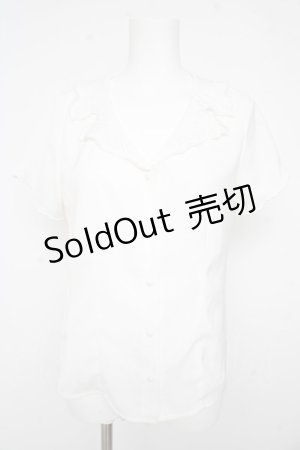 画像: F＆A / ハンカチーフ刺繍開襟ブラウス F 白 Y-26-02-21-008-LO-BL-SZ-ZY