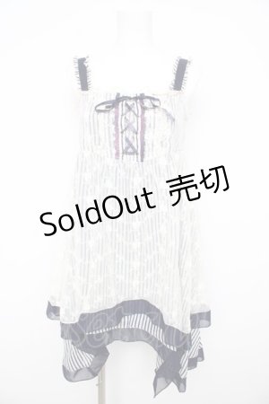 画像: axes femme / ストライプ裾イレヘムチュニ M 紺 Y-26-02-21-100-AX-OP-SZ-ZY