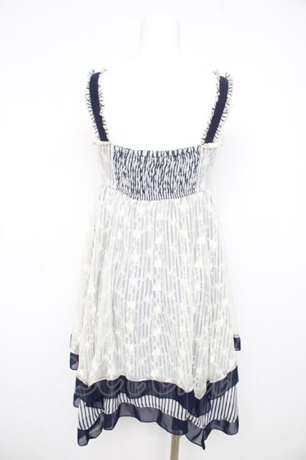 画像2: axes femme / ストライプ裾イレヘムチュニ M 紺 Y-26-02-21-100-AX-OP-SZ-ZY (2)