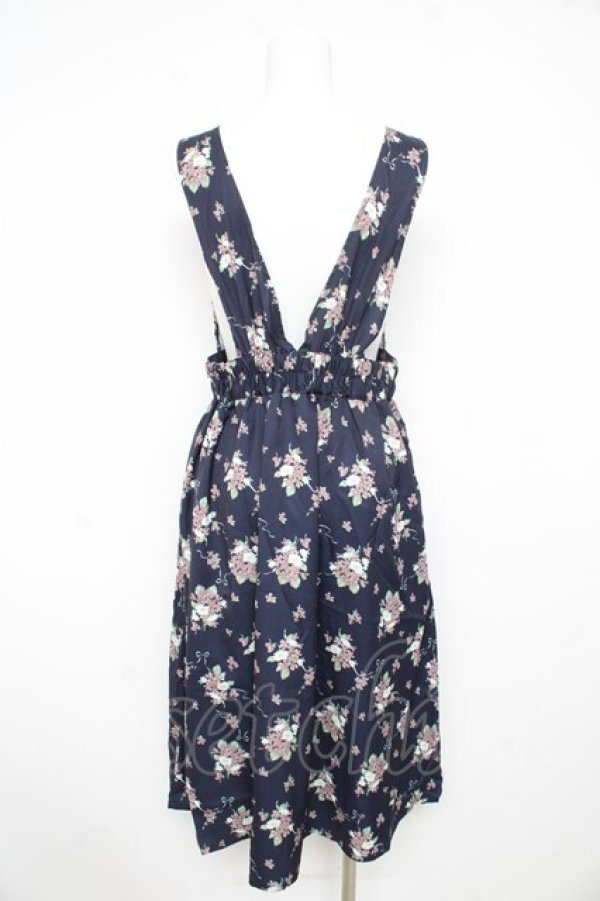 画像2: axes femme / 花柄ワンピース  紺 Y-26-02-21-104-AX-OP-SZ-ZY (2)