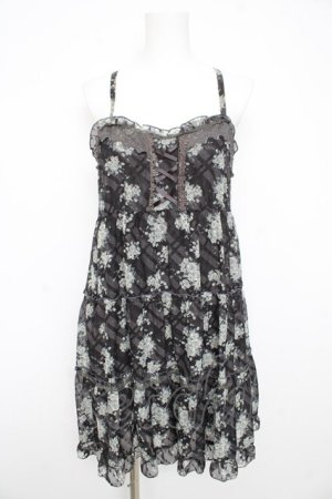 画像: axes femme / 花柄キャミチュニック M 黒 Y-26-02-21-105-AX-OP-SZ-ZY