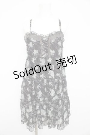 画像: axes femme / 花柄キャミチュニック M 黒 Y-26-02-21-105-AX-OP-SZ-ZS