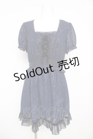 画像: axes femme / ローズジャガードワンピース M 紺 Y-26-02-21-109-AX-OP-SZ-ZY