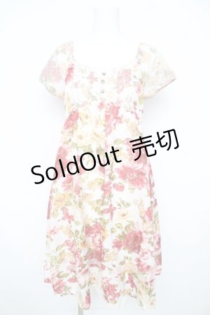 画像: axes femme / 大花柄ミディワンピース M 生成り Y-26-02-21-111-AX-OP-SZ-ZI