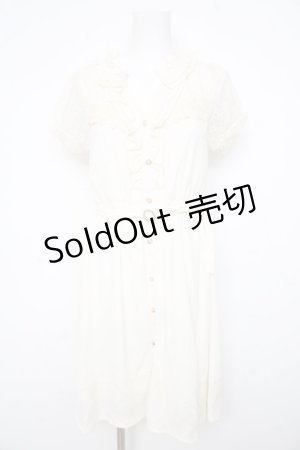 画像: axes femme / レーシー切り替えワンピース M 生成り Y-26-02-21-113-AX-OP-SZ-ZY