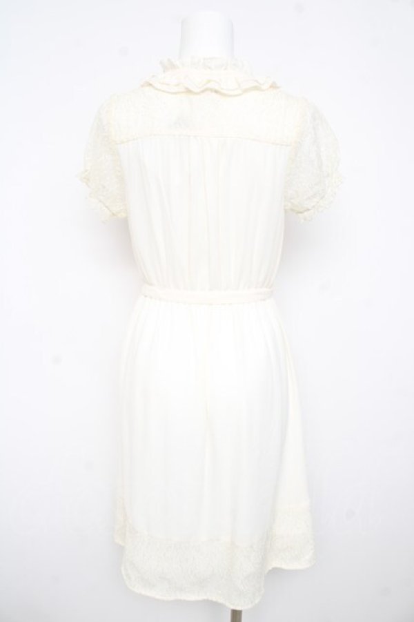 画像2: axes femme / レーシー切り替えワンピース M 生成り Y-26-02-21-113-AX-OP-SZ-ZY (2)