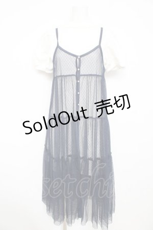 画像: axes femme POETIQUE / チュールキャミセットワンピース  紺×白 Y-26-02-21-115-AX-OP-SZ-ZI