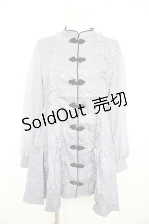 画像: axes femme POETIQUE / チャイナティアードミニワンピース  グレー Y-26-02-21-123-AX-OP-SZ-ZY