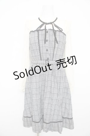 画像: axes femme kawaii / ビスチェ切替チェック柄ワンピース M グレー Y-26-02-21-124-AX-OP-SZ-ZY