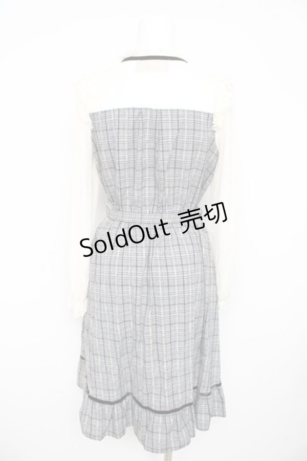画像2: axes femme kawaii / ビスチェ切替チェック柄ワンピース M グレー Y-26-02-21-124-AX-OP-SZ-ZY (2)