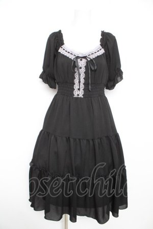 画像: axes femme POETIQUE / オフショルティアードワンピース M 黒 Y-26-02-21-126-AX-OP-SZ-ZY