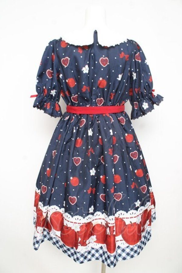 画像2: Chalmiere / スウィーティアップルワンピース  ネイビー Y-26-02-21-128-LO-OP-SZ-ZY (2)