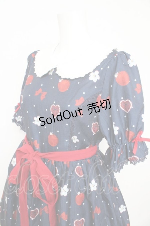 画像3: Chalmiere / スウィーティアップルワンピース  ネイビー Y-26-02-21-128-LO-OP-SZ-ZY (3)